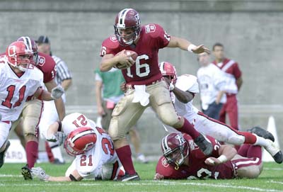 Quarterback Neil Rose of the Harvard Crimson