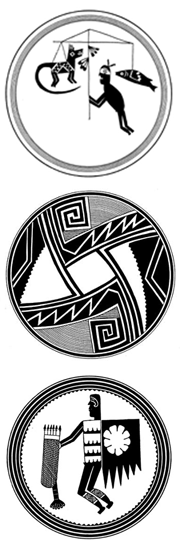 Sketches of patterns on ceramic