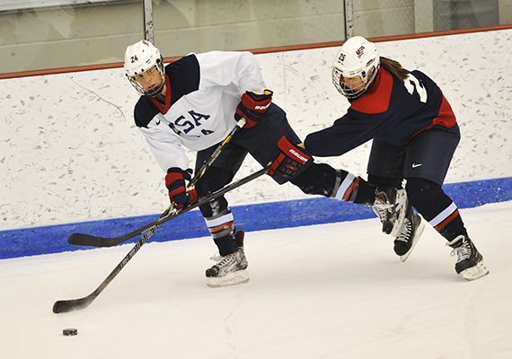 "Every day, so much is demanded of us and we’re learning how to manage everything and how to prepare and execute at Sochi,” said Josephine Pucci (left).