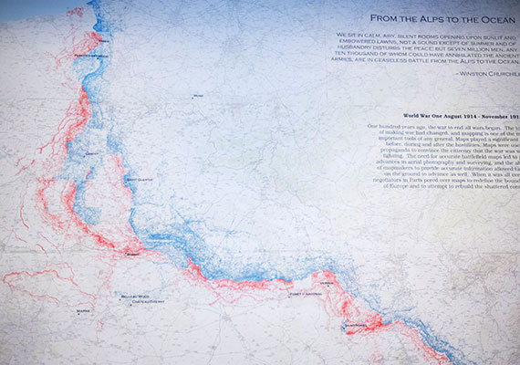 Another example of a large-scale map, which appears in the collection. The maps capture the magnitude of the war. Kris Snibbe/Harvard Staff Photographer