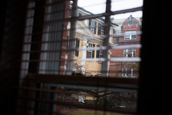 A view of Apthorp House from the windows of the Seamus Heaney suite in Adams House.