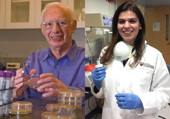 Ralph Mitchell, Gordon McKay Professor of Applied Biology Emeritus at Harvard, and Alice DeAraujo, a research fellow in Mitchell’s lab, helped determine that humidity played a large role in the deterioration of the Chilean mummies. Photos (left) by Eliza Grinnell/SEAS Communications; (right) courtesy of Alice DeAraujo