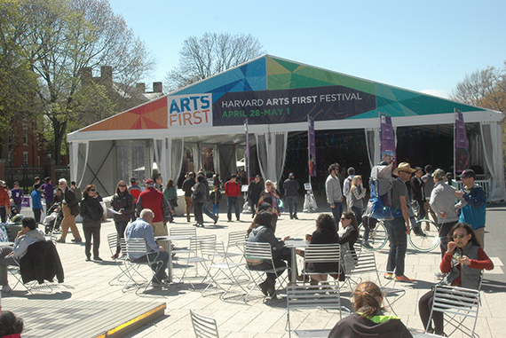 The Science Center Plaza's tent hosted musical and dance performances throughout the weekend — a weekend of sunshine and showers. Photo by Erin Tucker
 