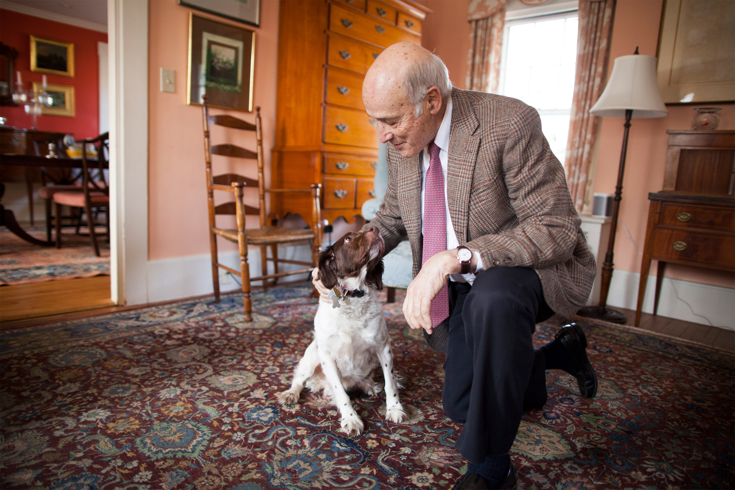 Joseph Nye with his dog.