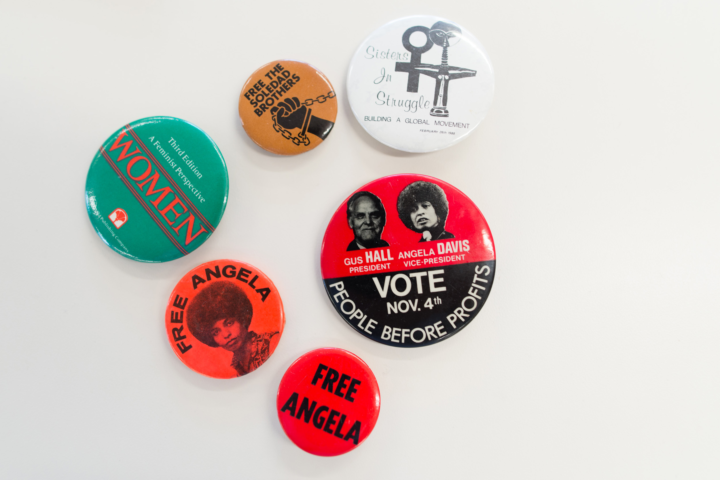 Pins from Angela Davis