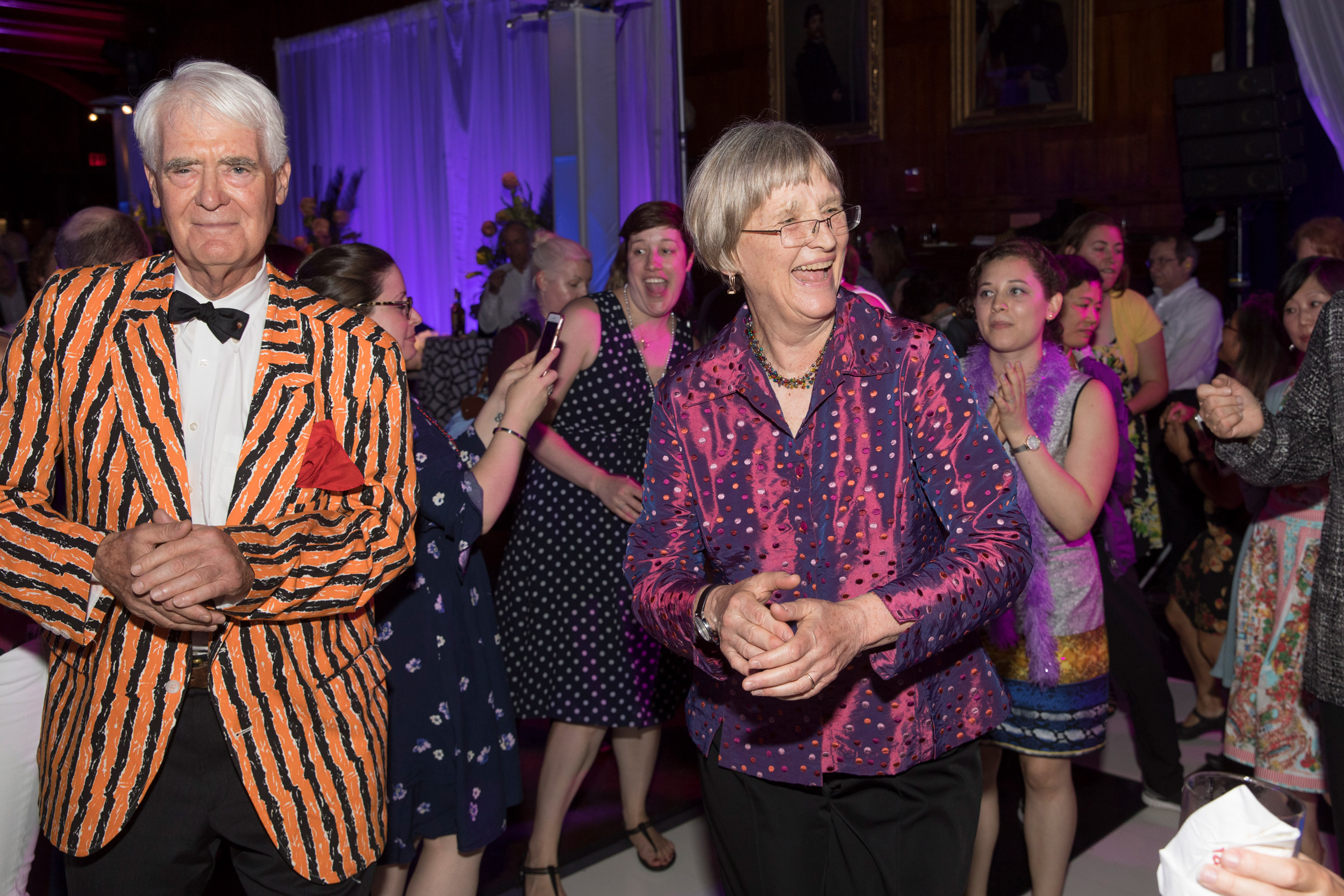 Drew Faust dances.