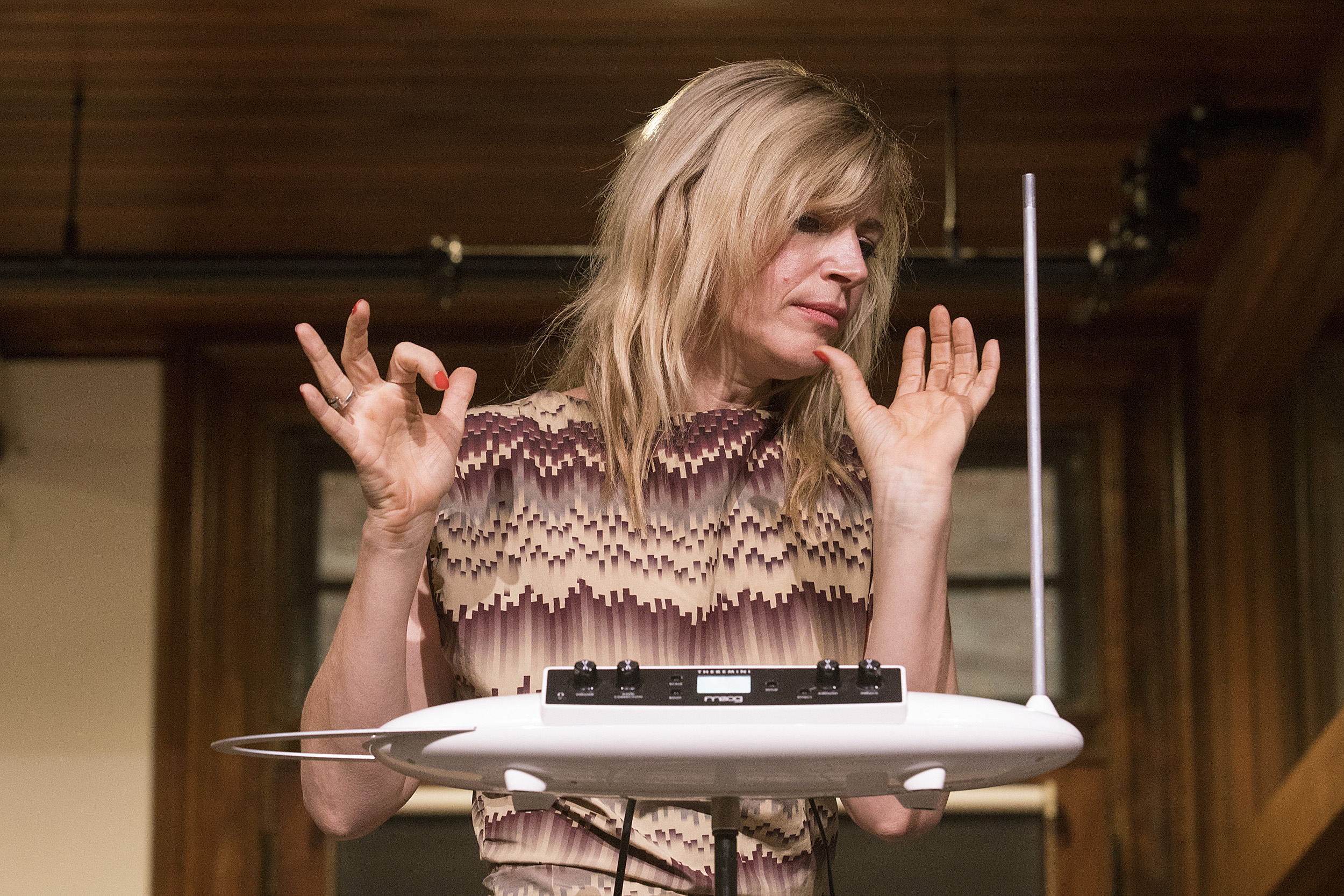 Dorit Chrysler plays the theremin.