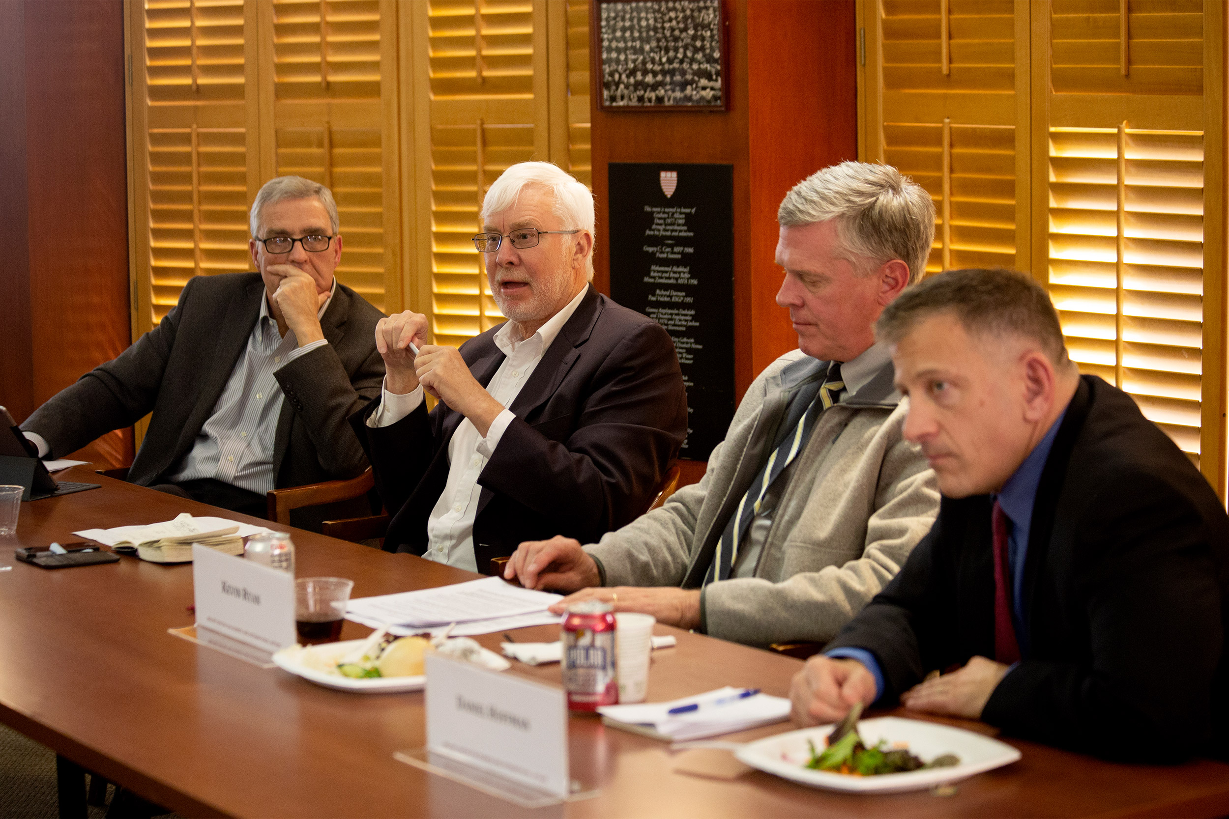 Douglas Lute (from left), Rolf Mowatt-Larssen, Kevin Ryan, and Daniel Hoffman