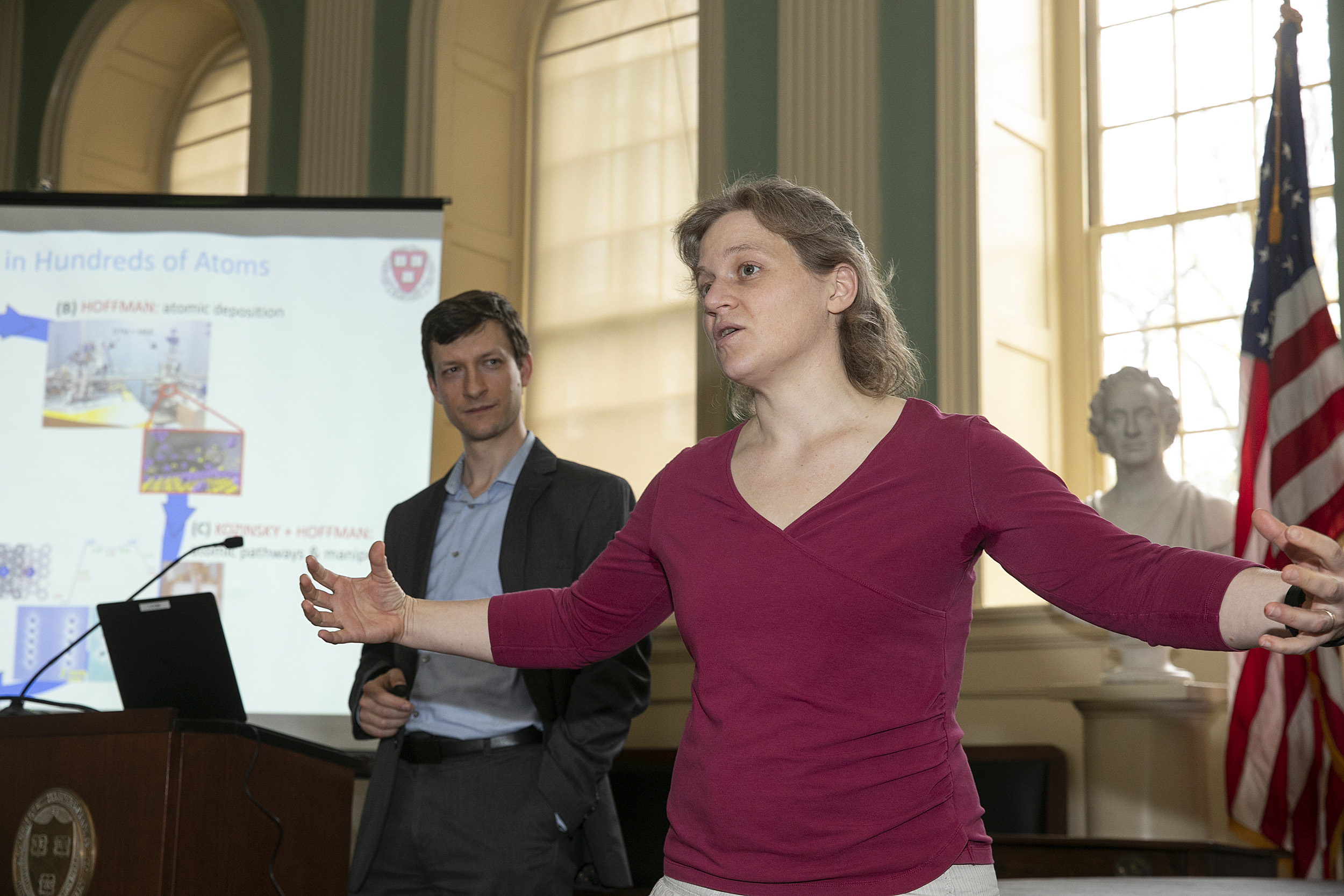 woman gives presentation