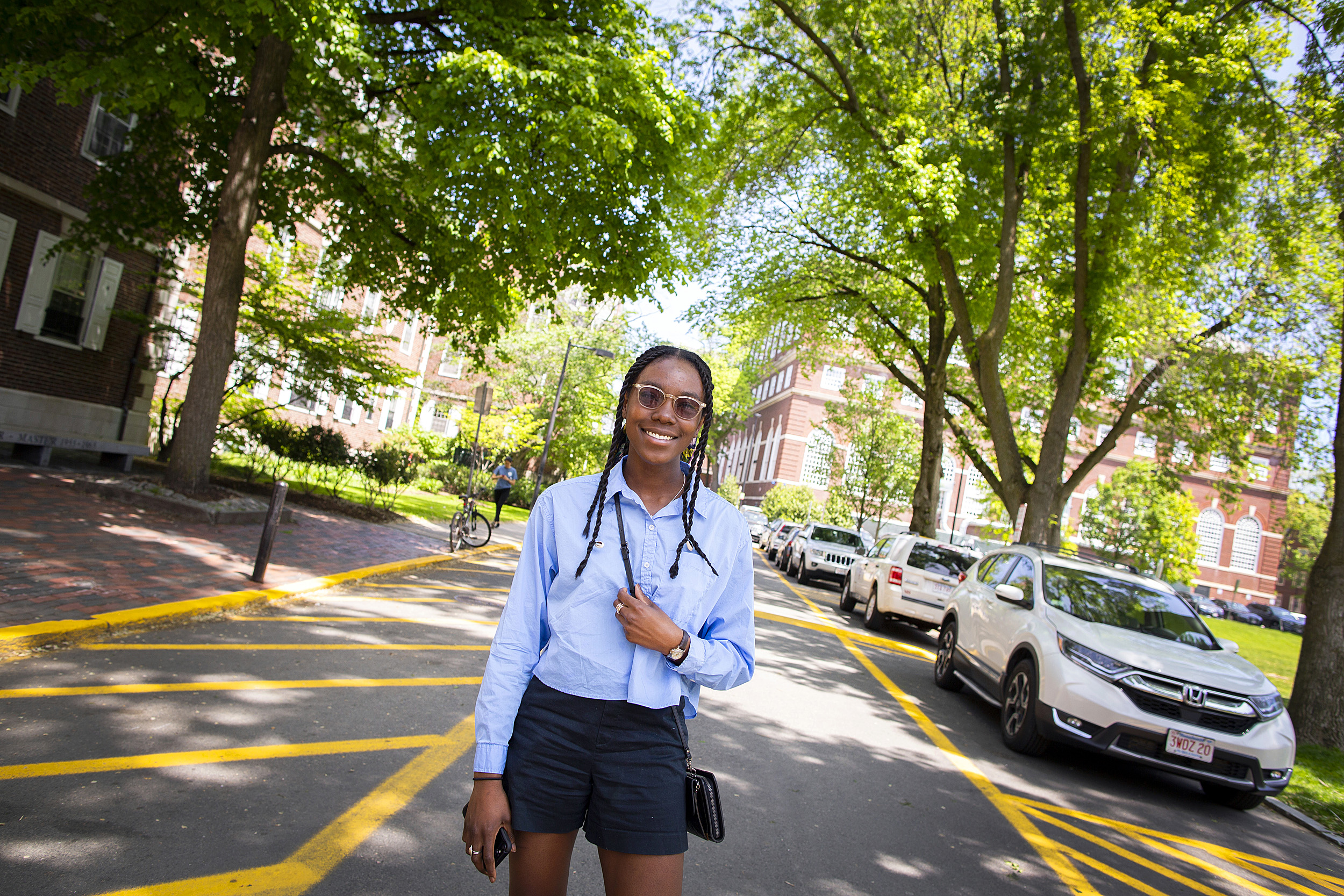 Janae Strickland outside Kirkland House