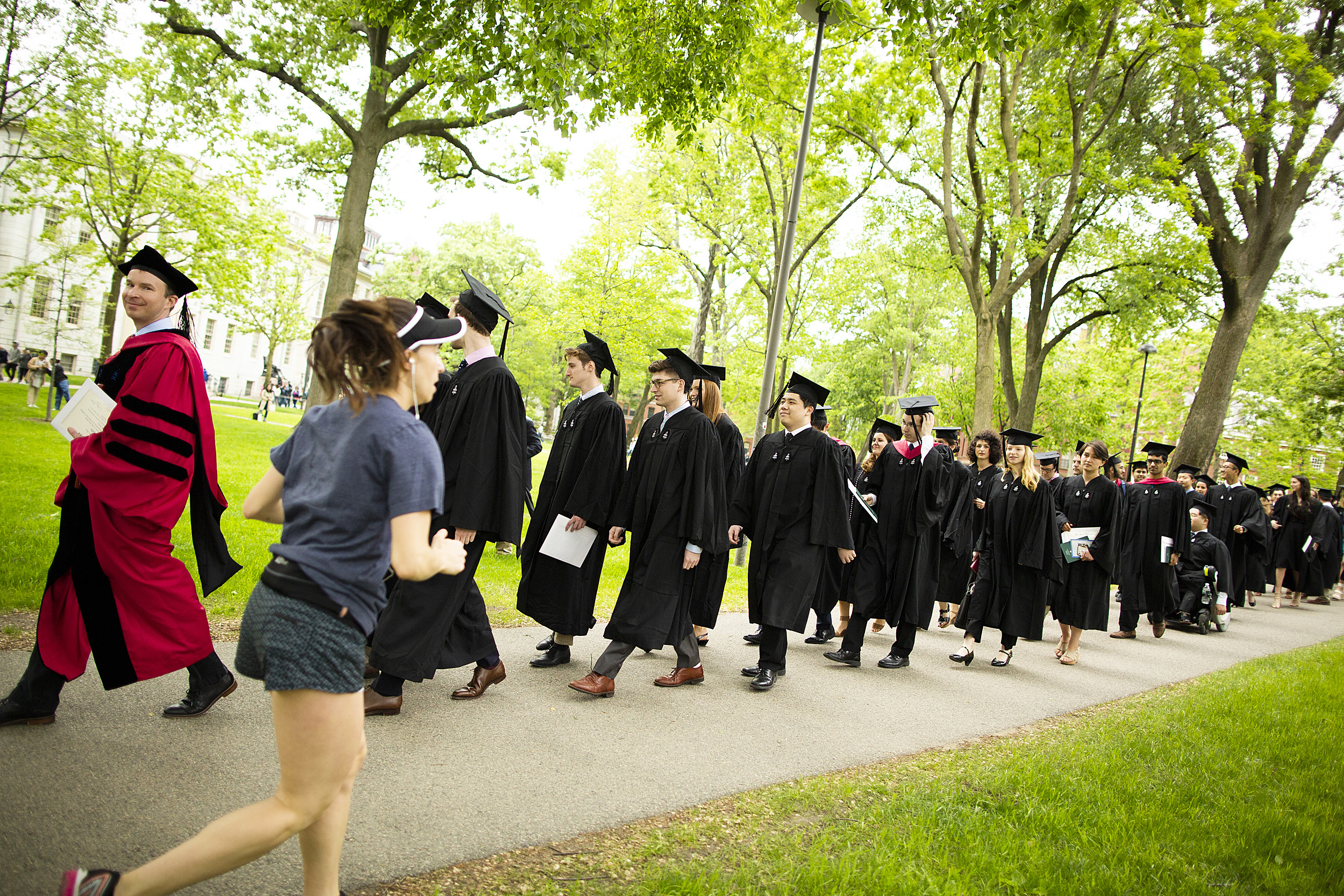 Students in a processional during Phi Beta Kappa Literary Exercises.