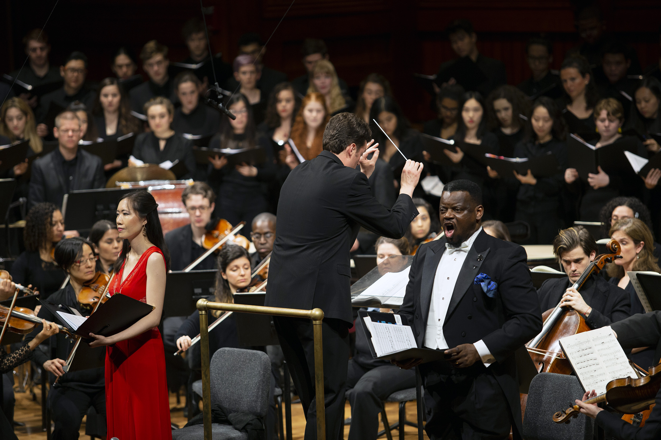 Harvard Glee Club, Radcliffe Choral Society, and Harvard-Radclife Collegium perform.