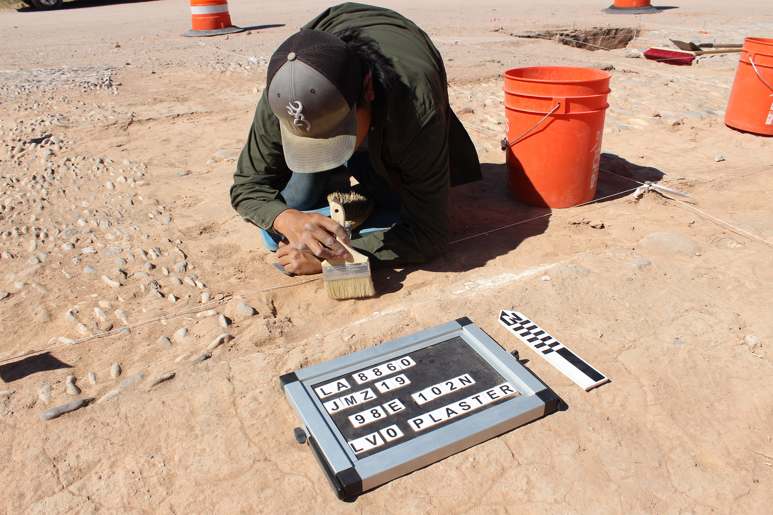 Excavating at an archaeological site