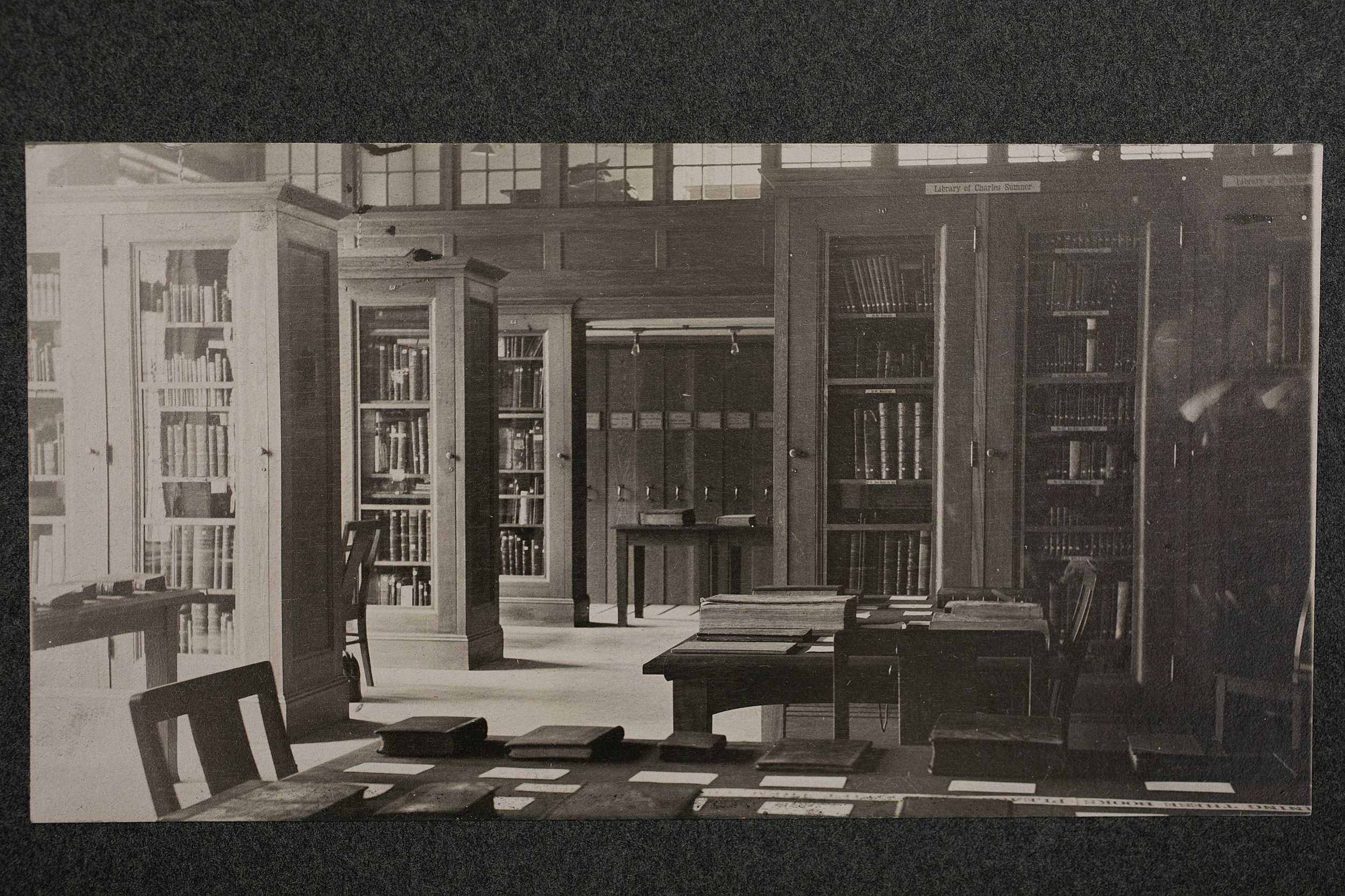 Book alcoves inside old Gore Library.