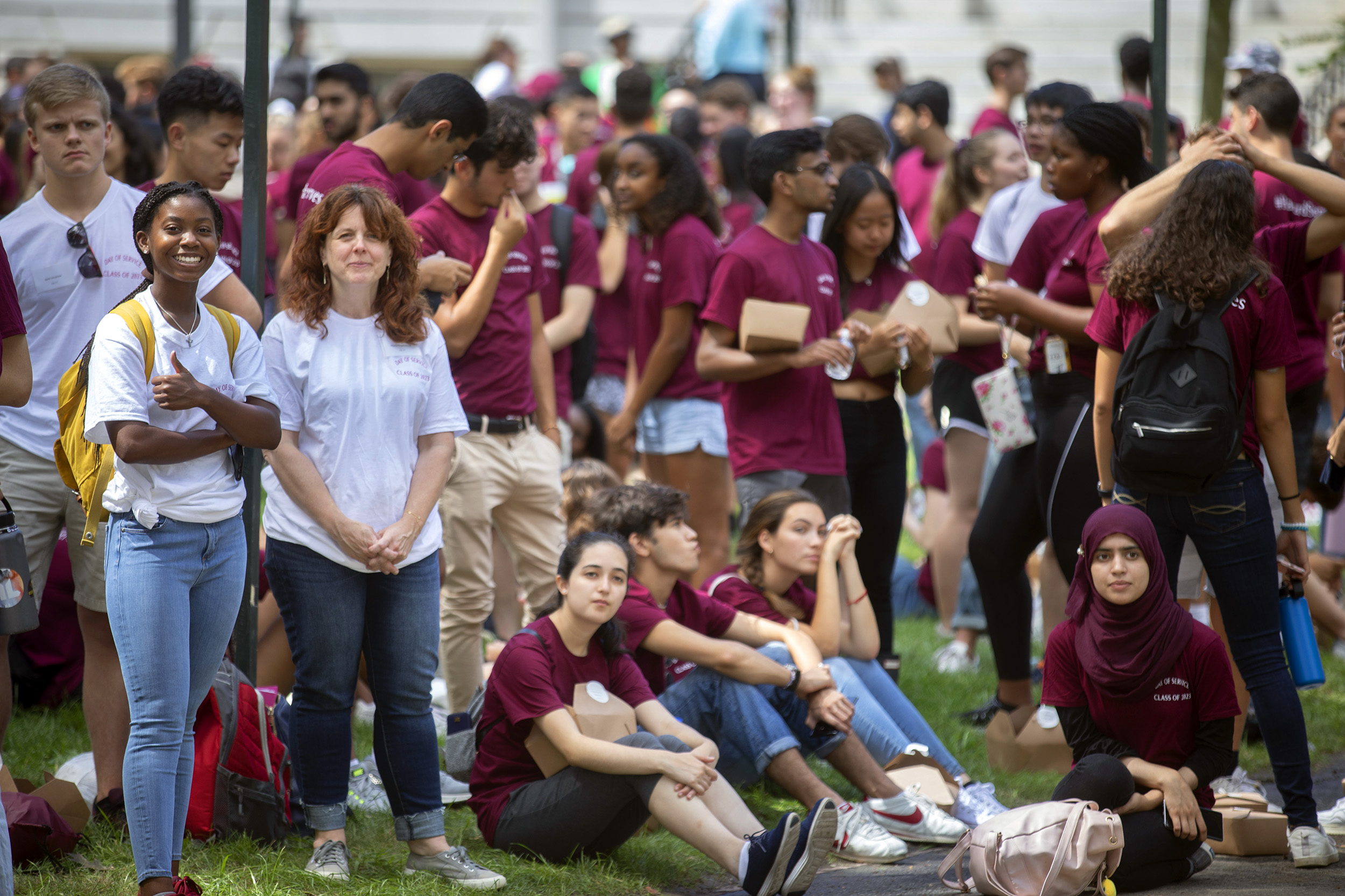 First year student volunteers