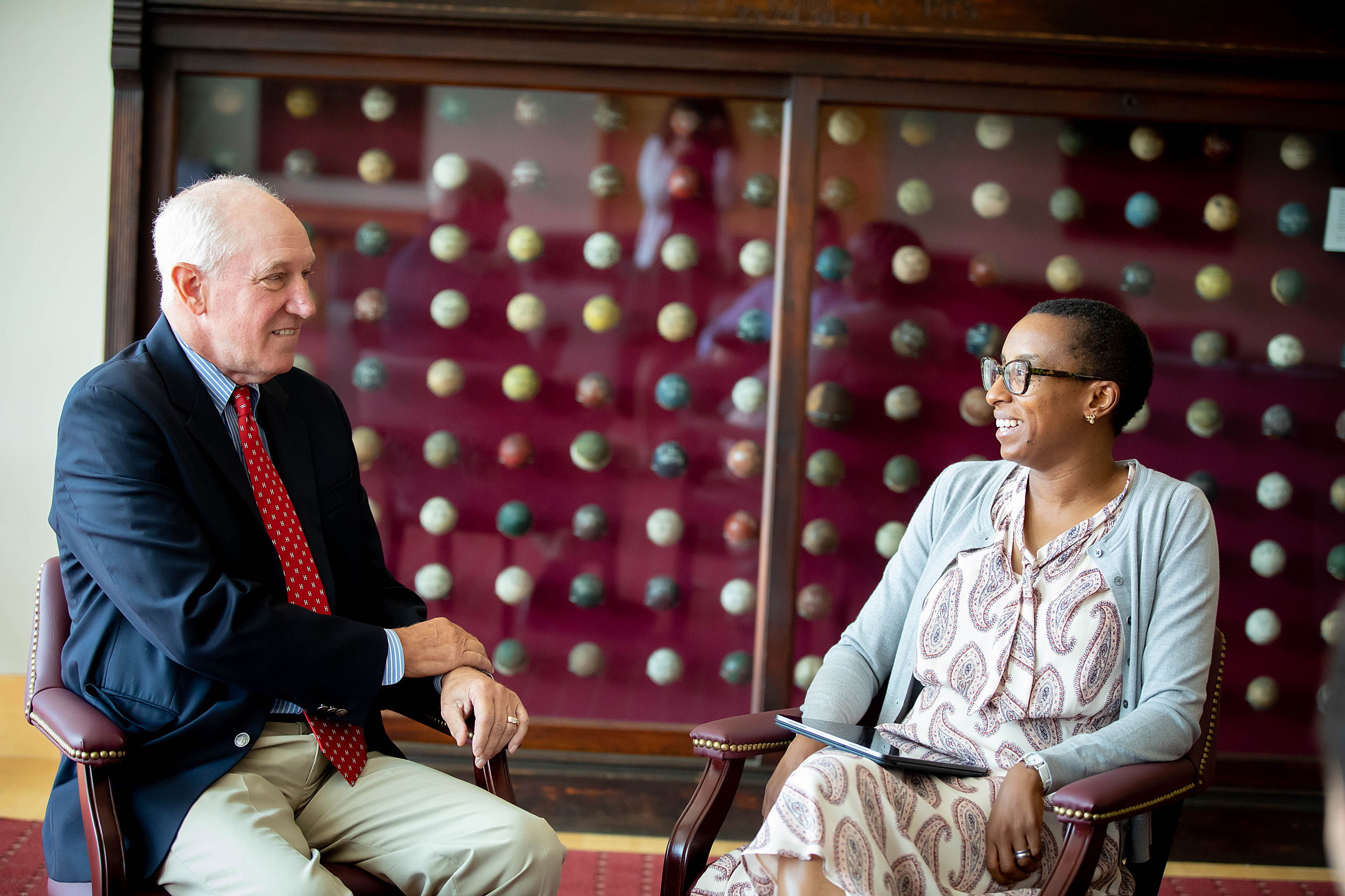 Dean, Claudine Gay and Athletics Director Bob Scalise