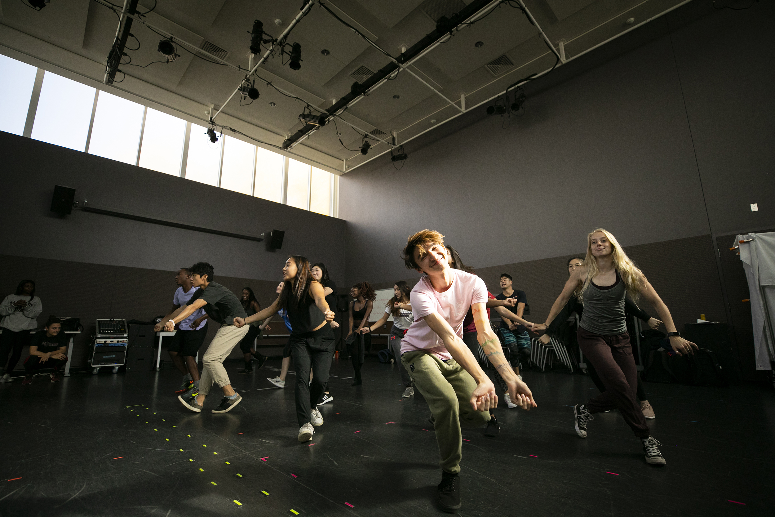 Daniel Rivera dances during class.