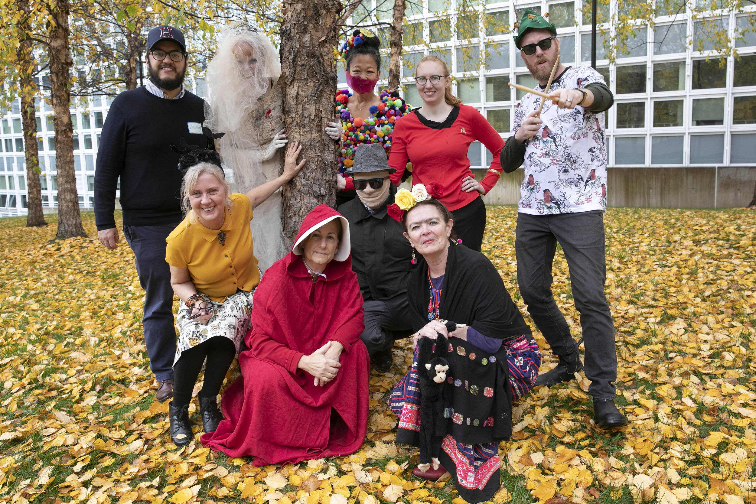 Music Department staff don costumes for their annual Halloween celebration.