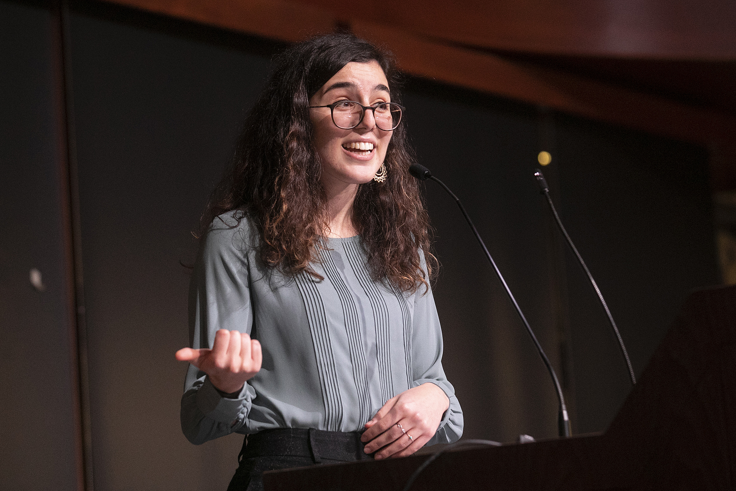 Graduate delivers a speech.