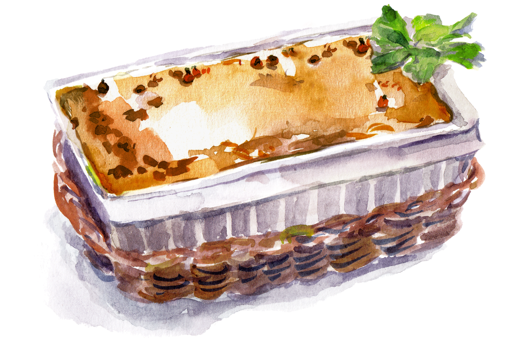 Illustration of casserole.