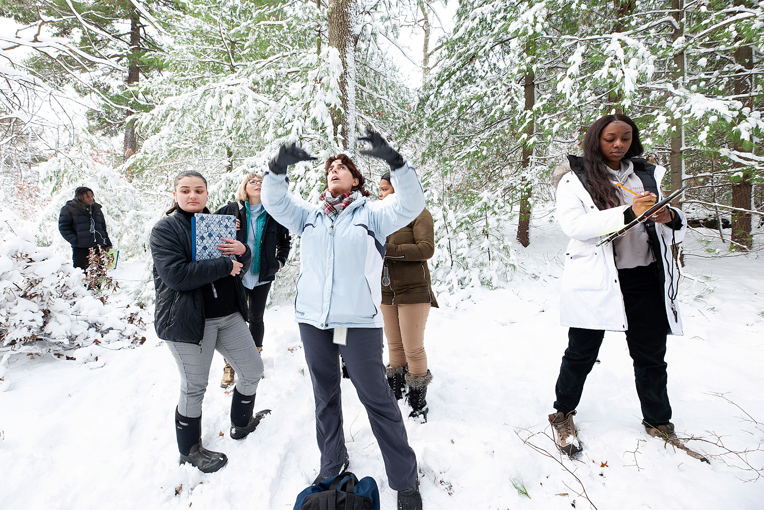 Students at Arnold Arboretum.