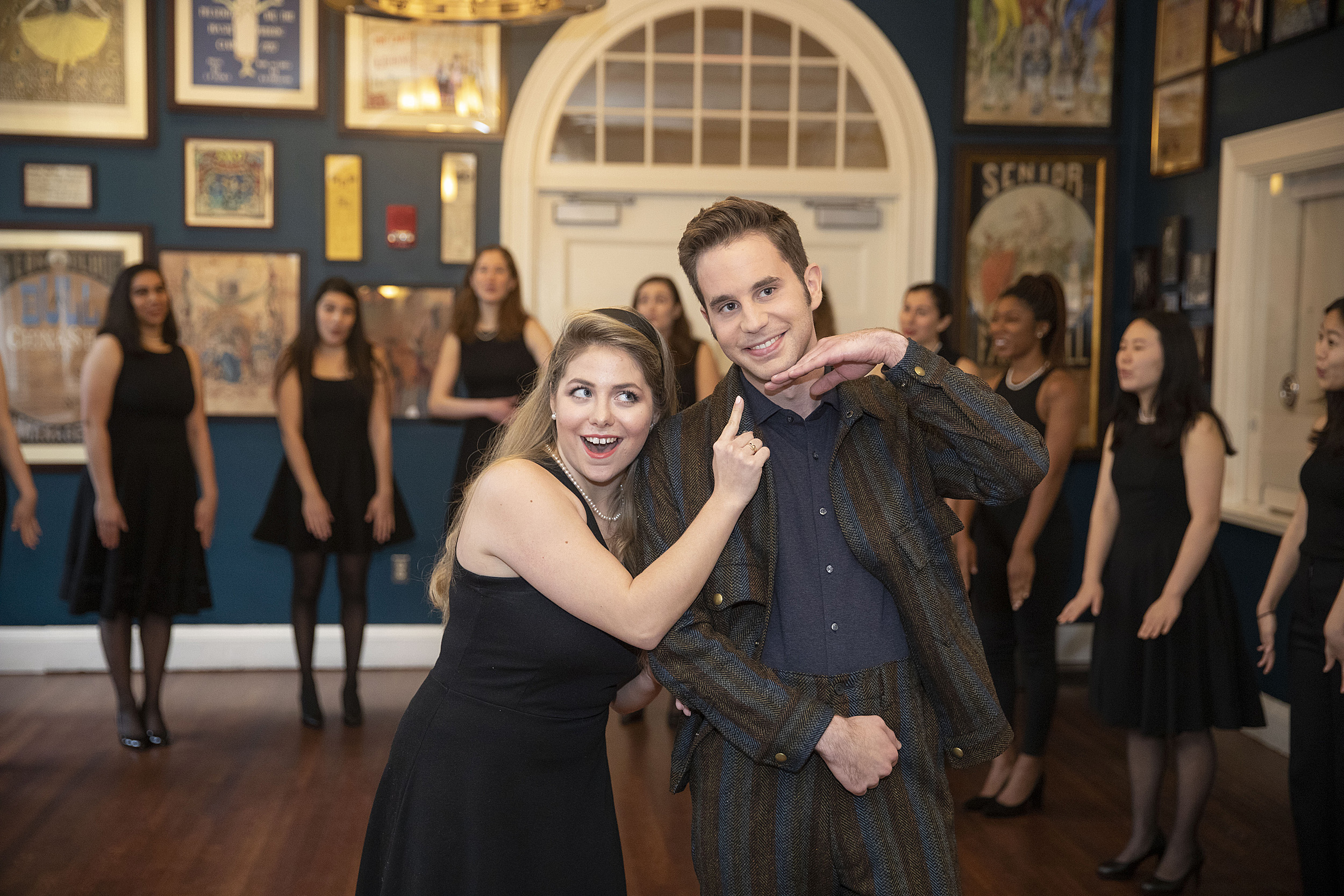 Ben Platt posing with a Harvard student.