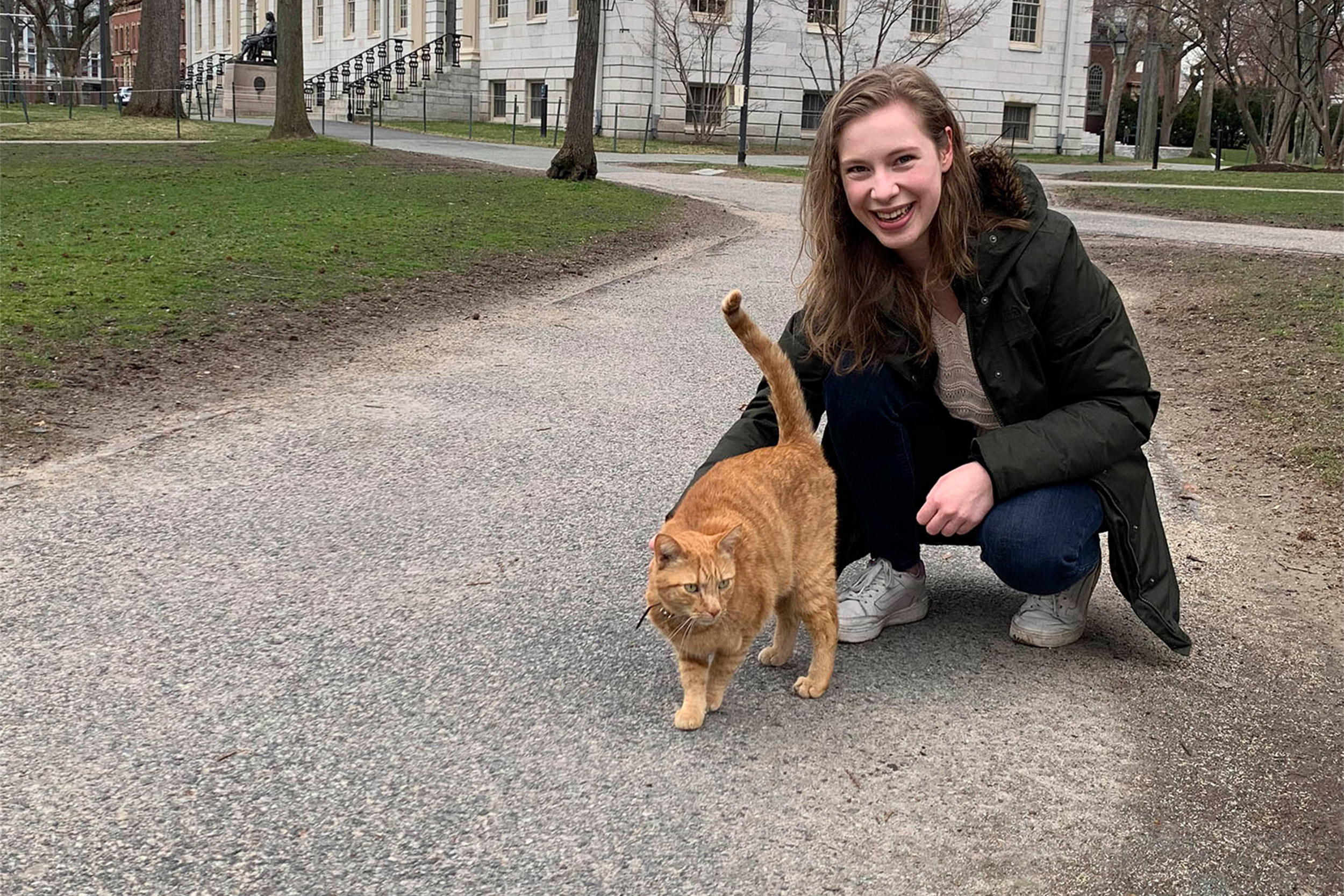 Barbara Oedayrajsingh Varma with Remy the cat.