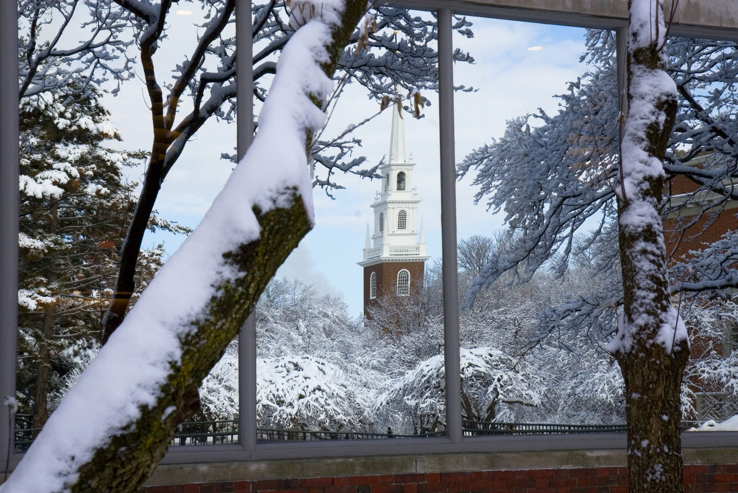 Memorial Church in snow.