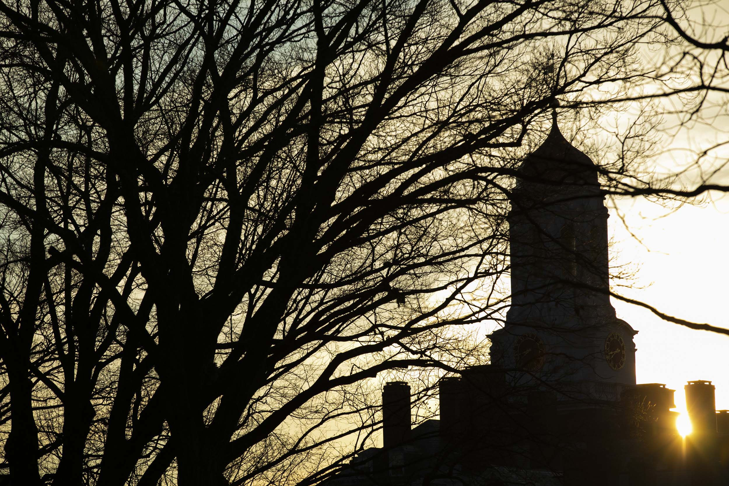 The Dunster House Tower is pictured at sunrise.