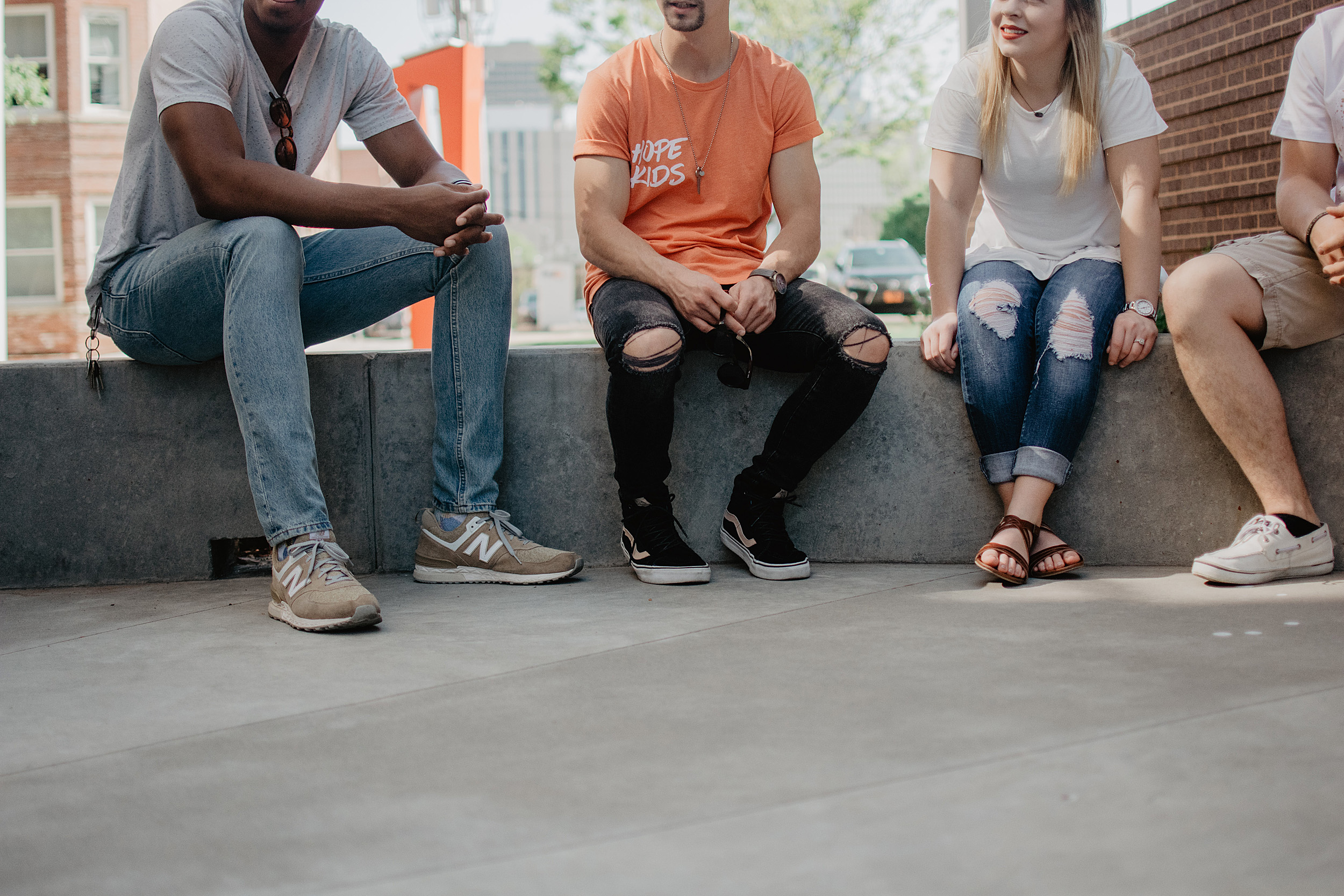 Group of people talking.