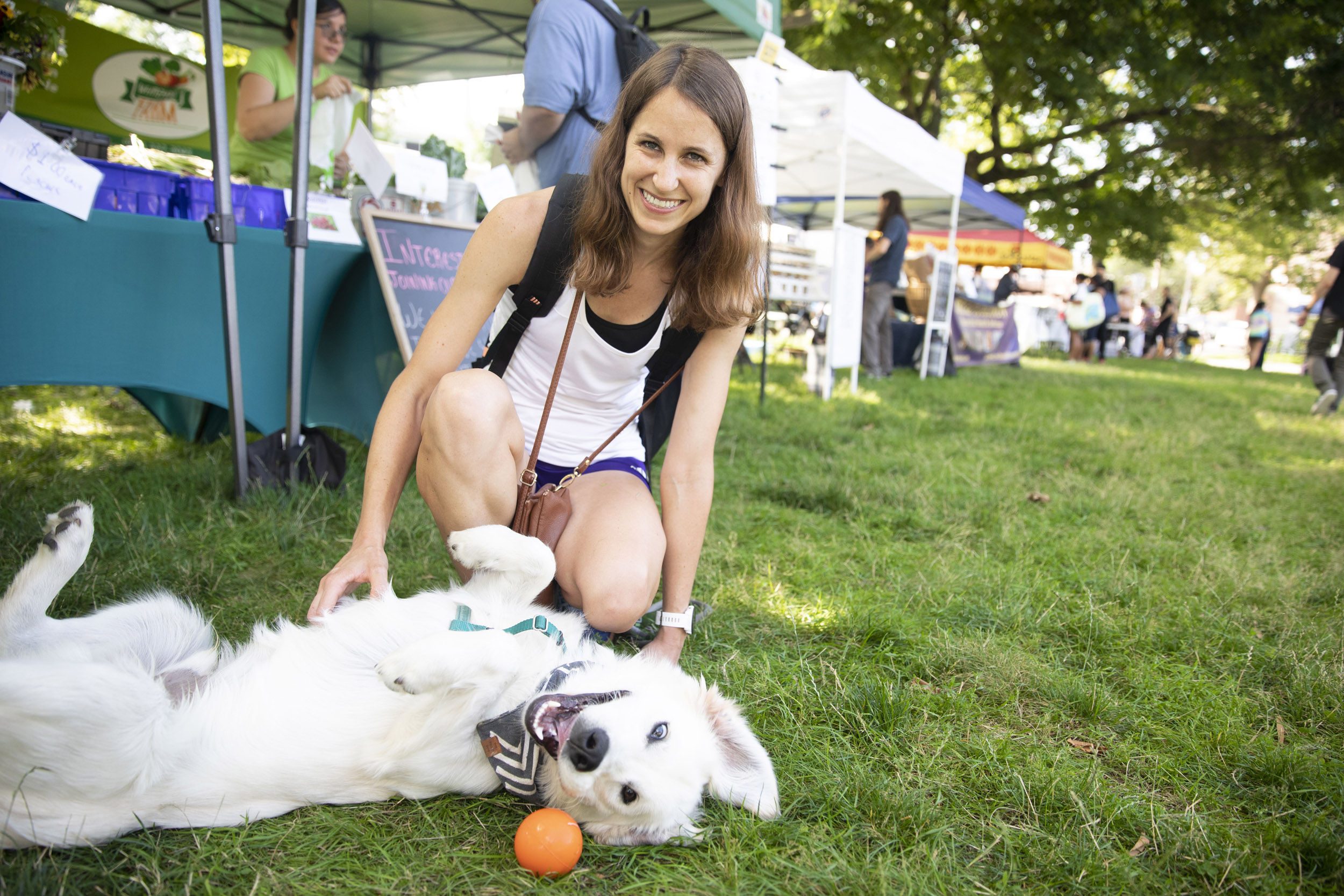 Woman with dog.