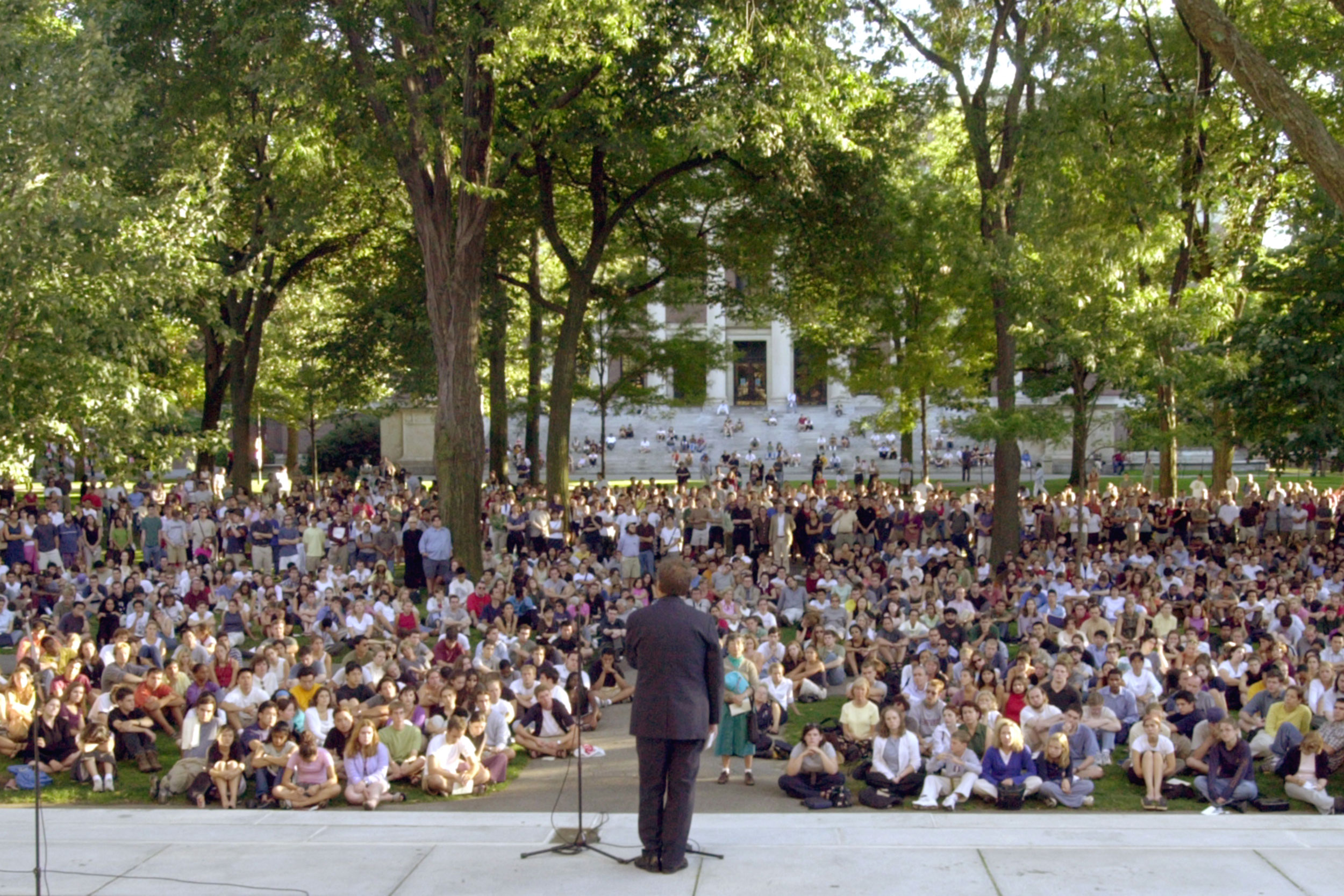 9/11 vigil in Harvard Yard.