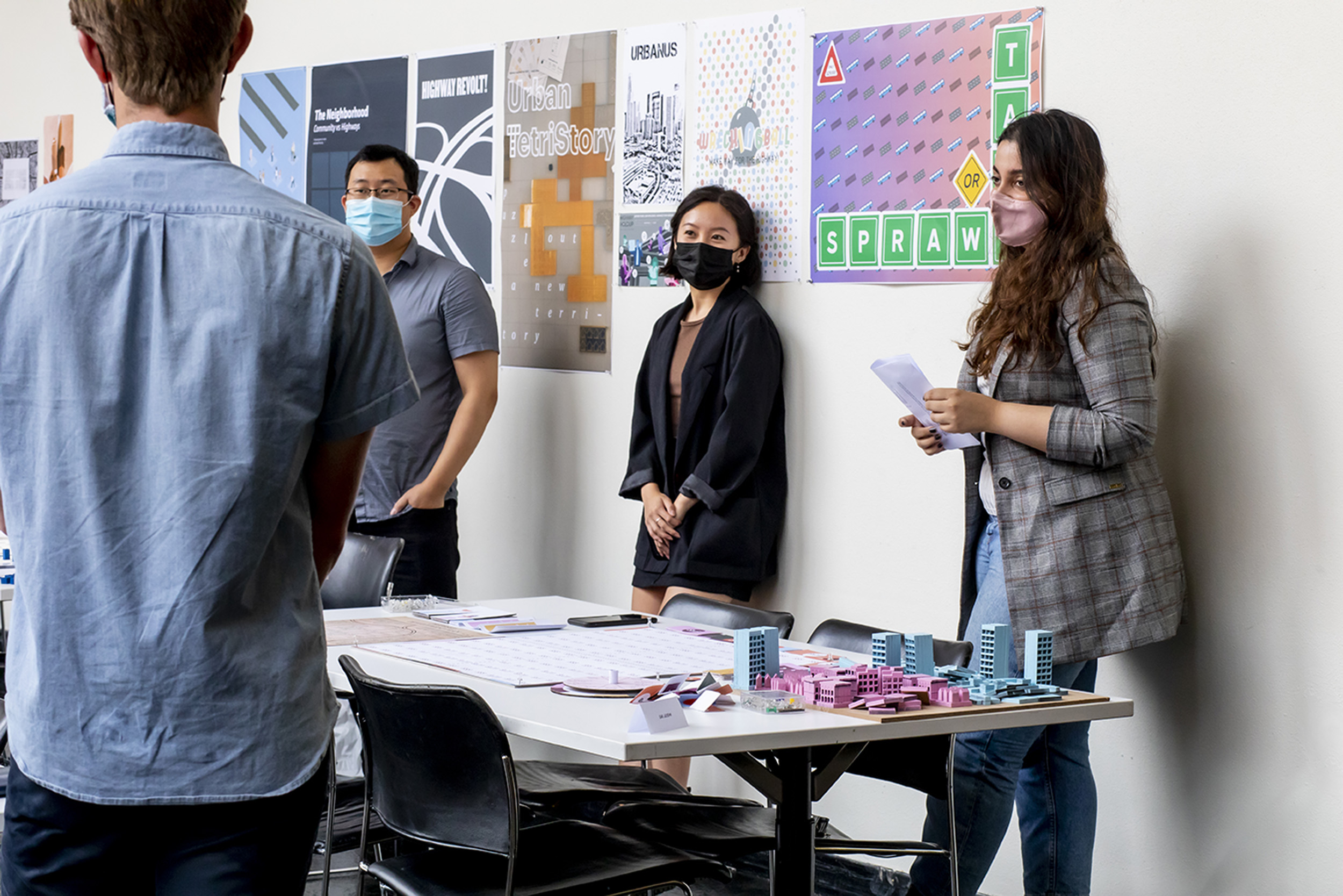 Sai Joshi in class with fellow students.