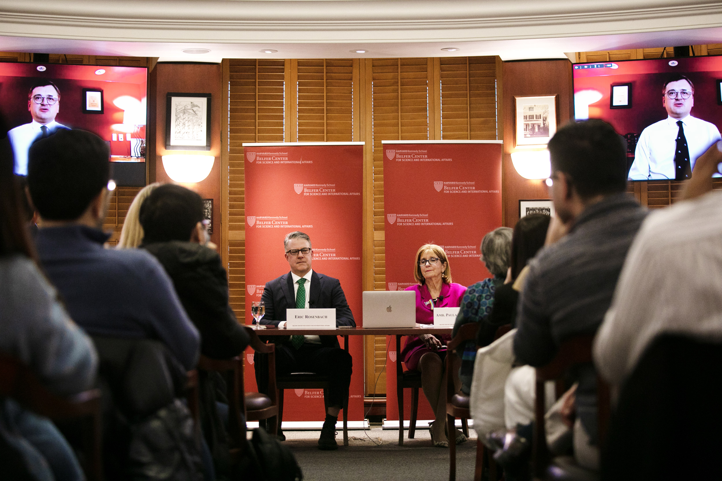 Dmytro Kuleba, the Minister of Foreign Affairs of Ukraine. Eric Rosenbach (left) and Paula Dobriansky