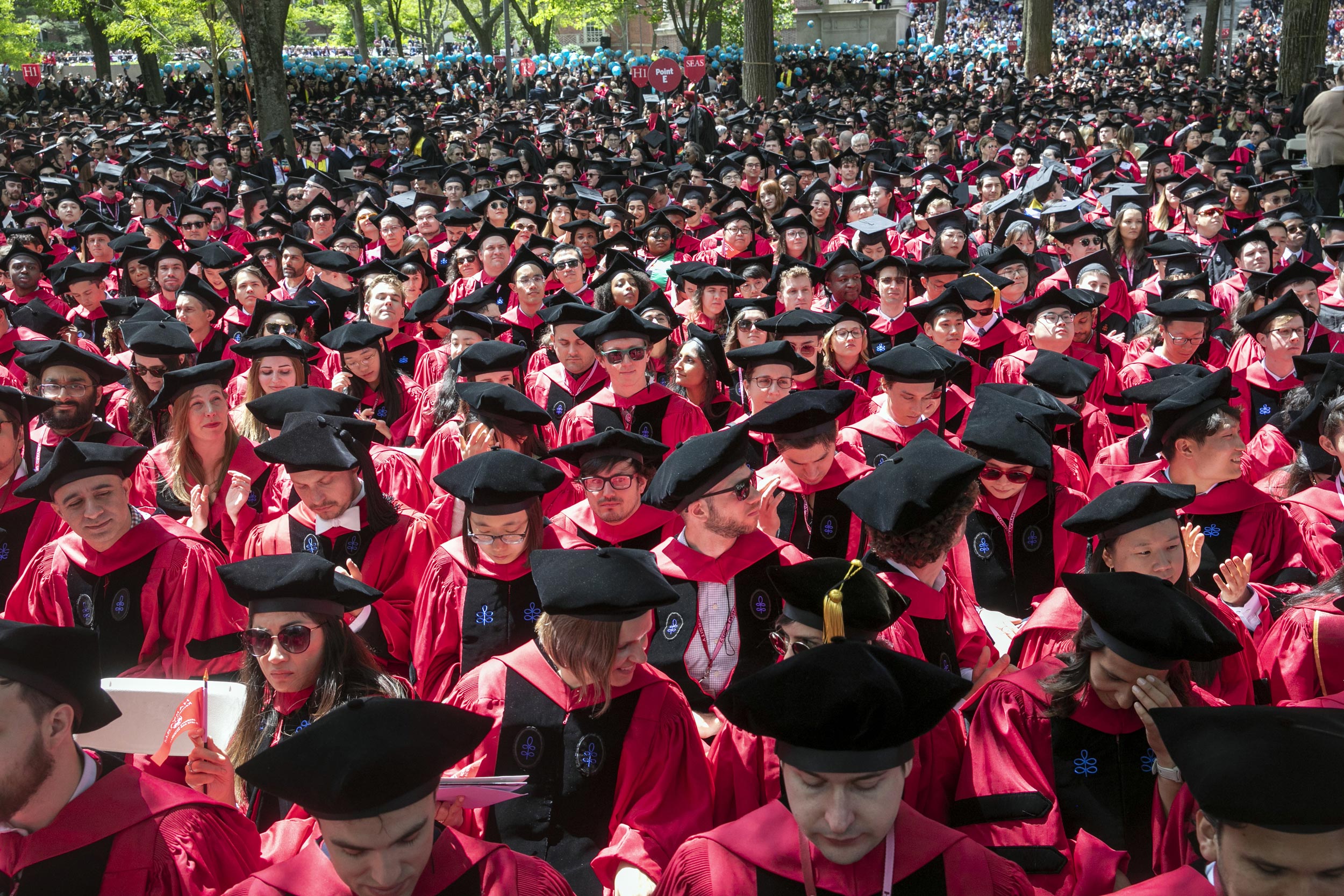 Wide view of graduates.