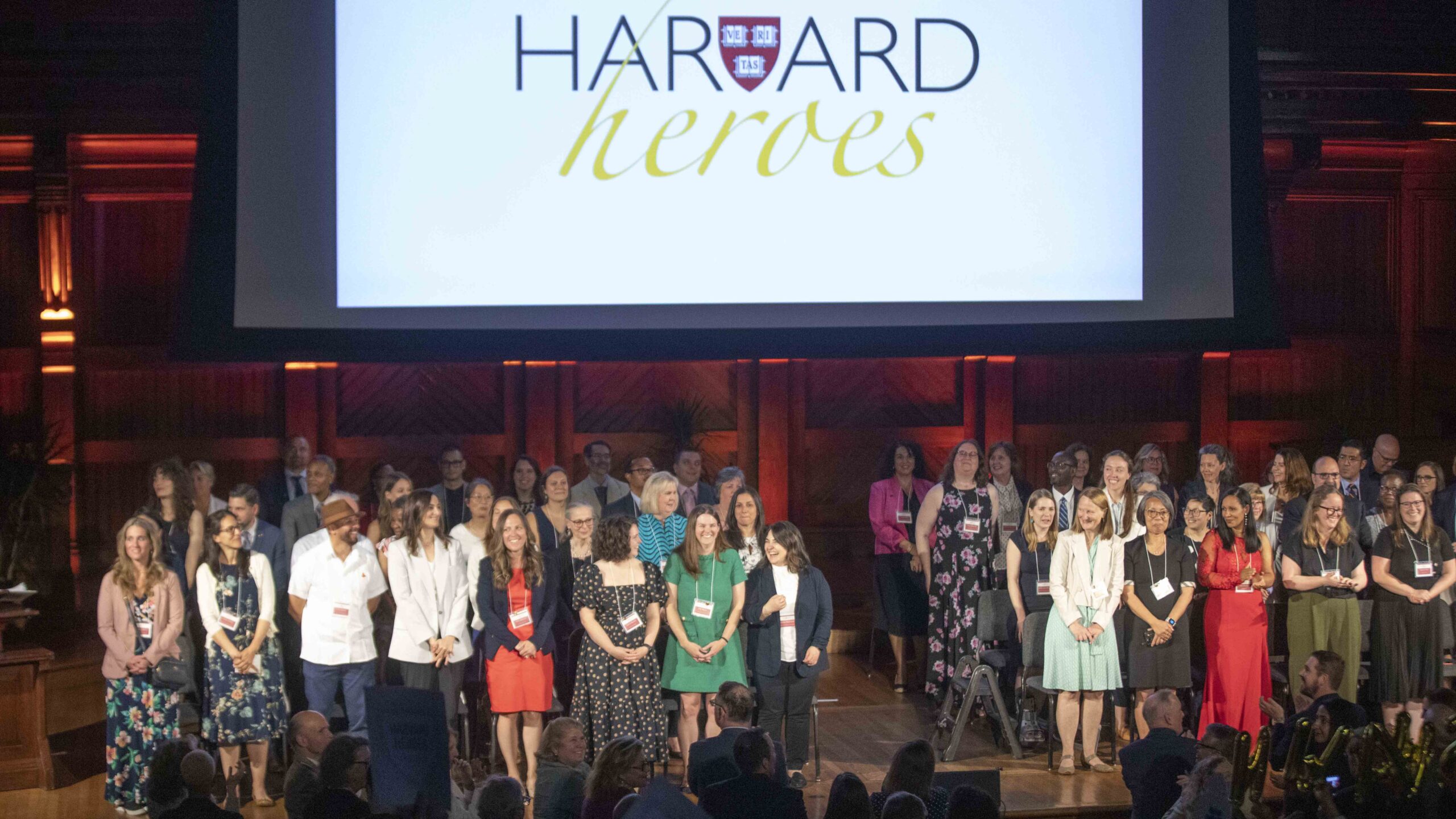 Harvard Heroes recipients on stage.