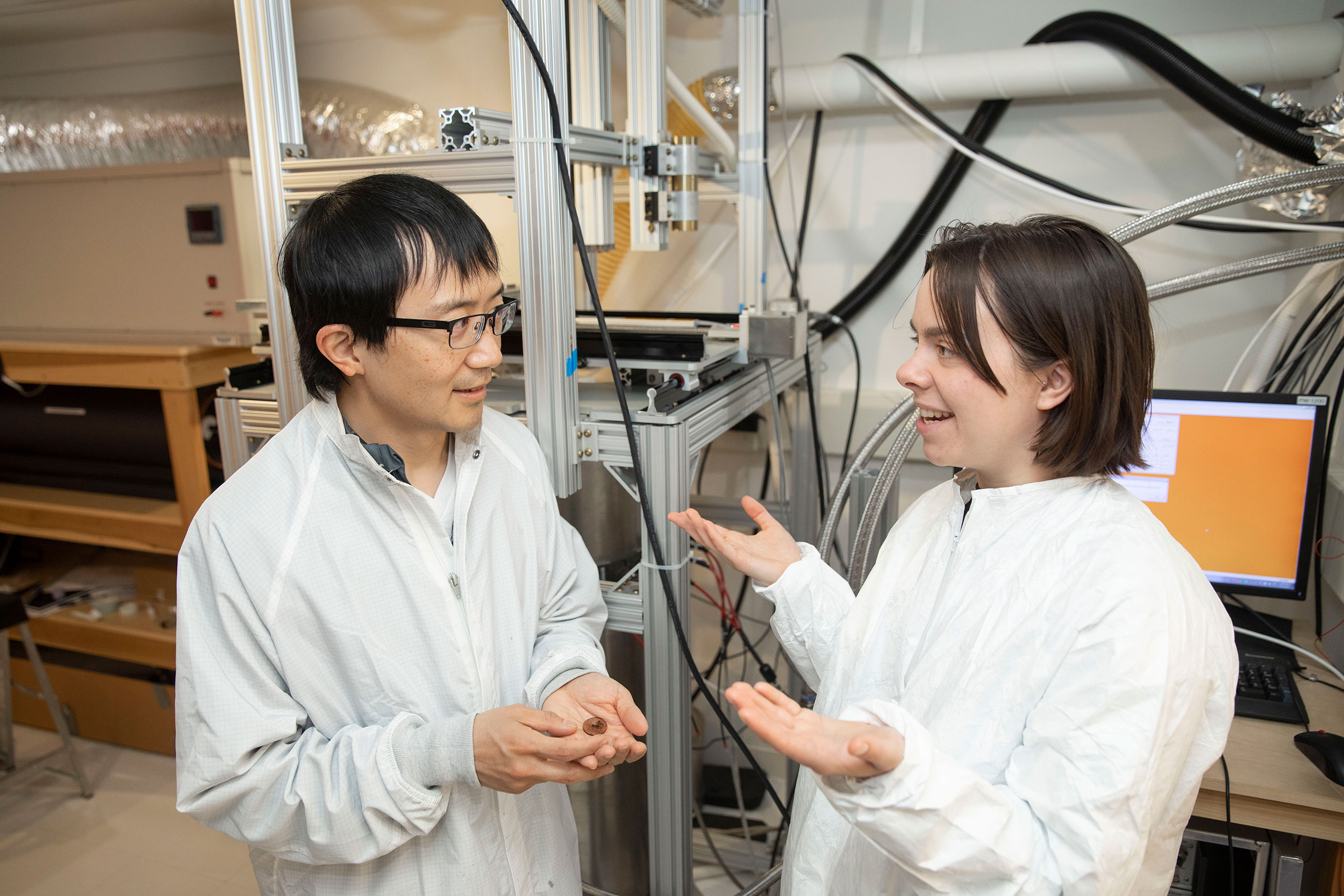 Roger Fu and Sarah Steele in the lab.