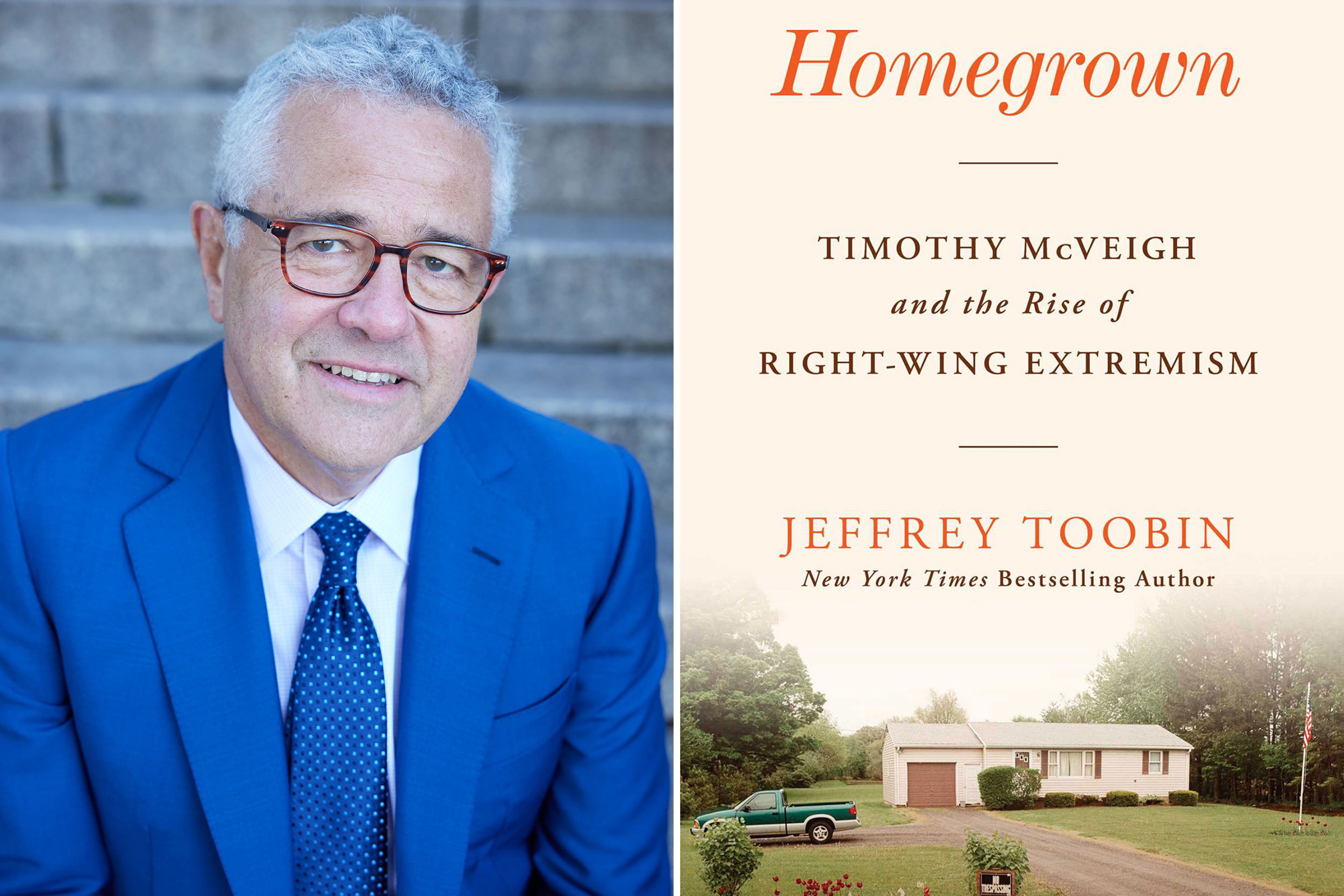 Jeffrey Toobin and the cover of his new book.