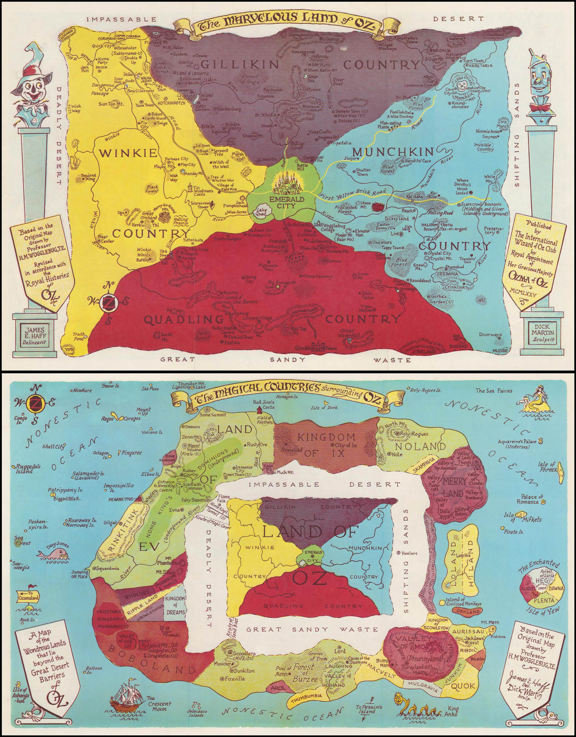 Map illustrating "Wizard of Oz" series.