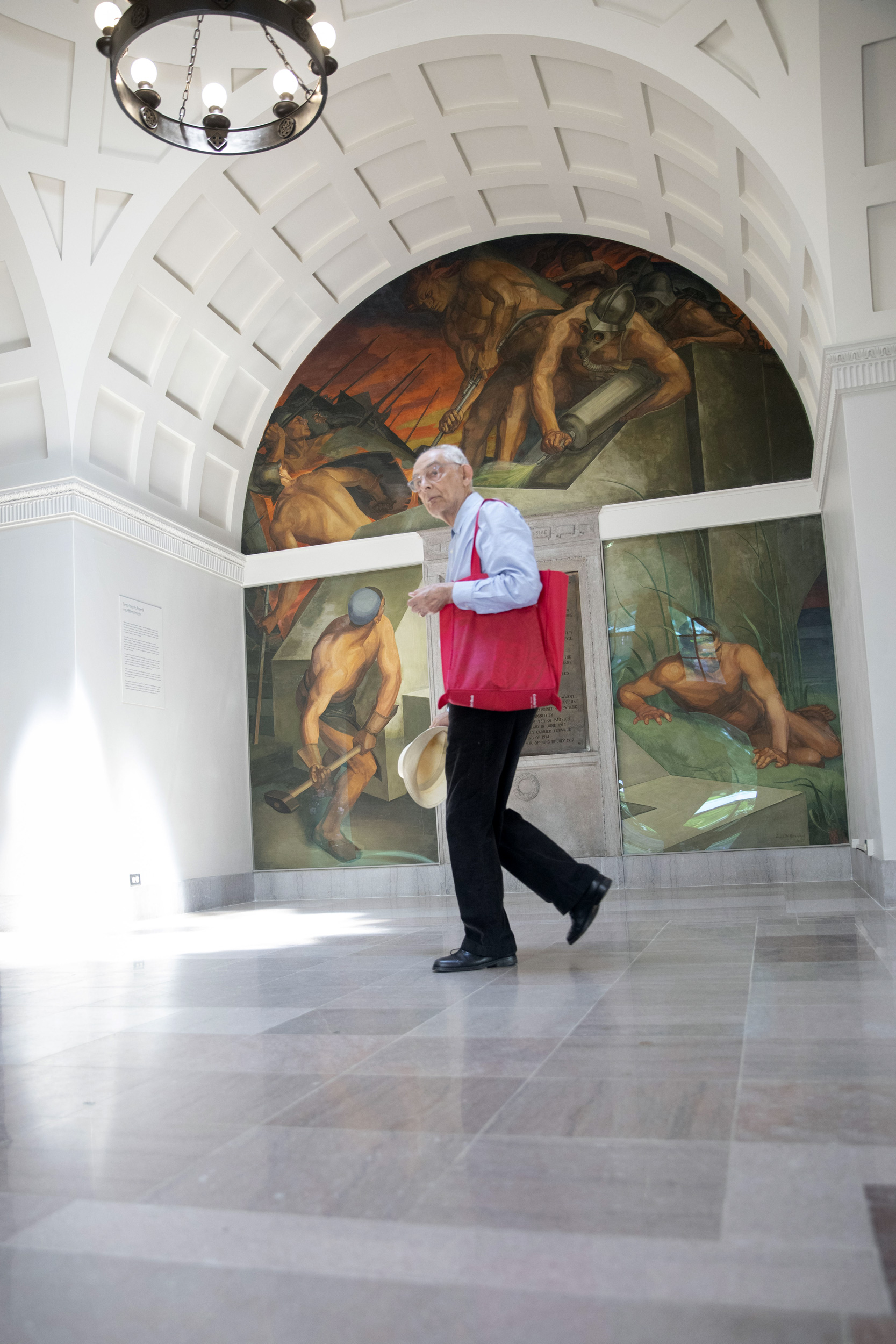 Professor of French History works Inside Busch Hall.