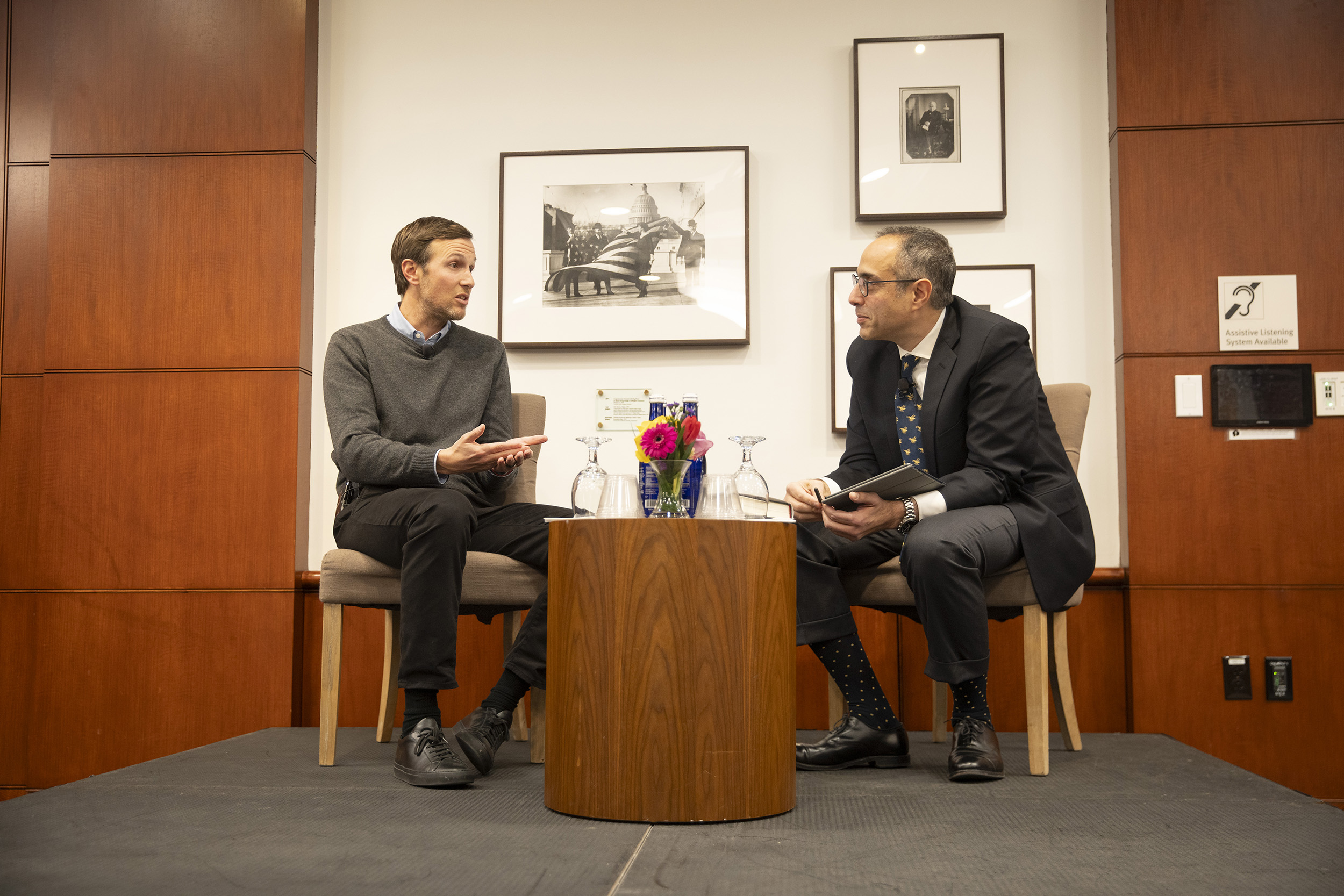 Jared Kushner (left) and Tarek Masoud.