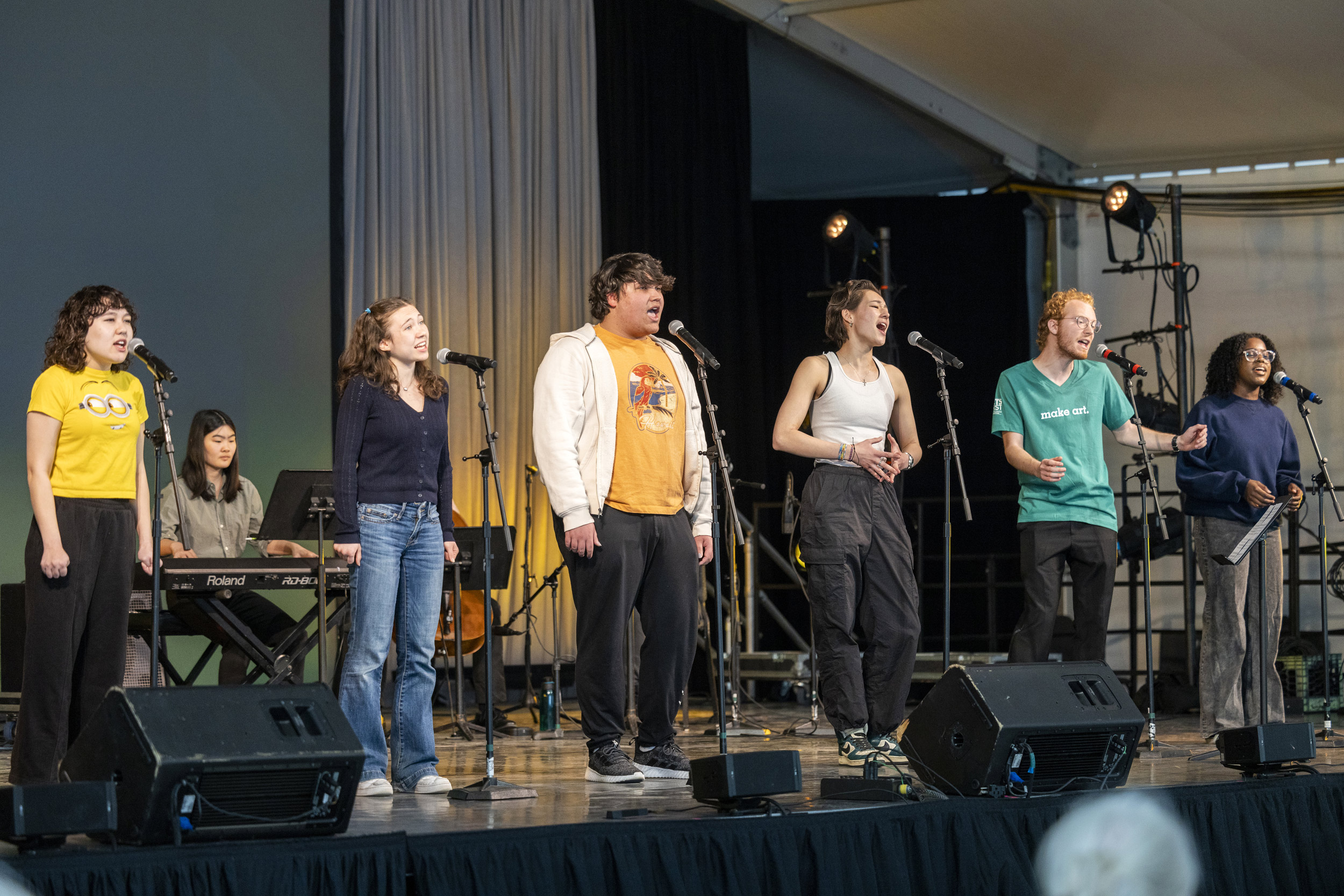 Members of the cast from ‘The 25th Annual Putnam County Spelling Bee’ perform.