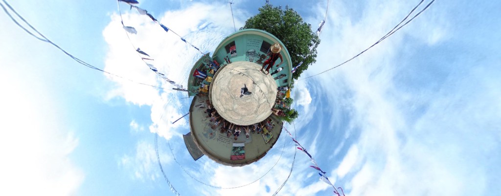 The National Folkloric Company of Cuba performs in the Tata Güines museum courtyard.