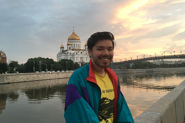 eyes is along the Moskva River with the Cathedral of Christ the Savior in the background. At 338 feet, it is the tallest Orthodox Christian church in the world.