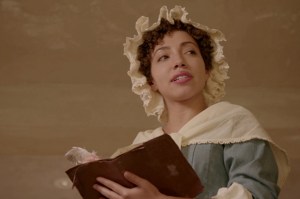 Harvard sophomore Ashley LaLonde portrays poet Phillis Wheatley in the film "No More, America," directed by Peter Galison and Henry Louis Gates Jr.