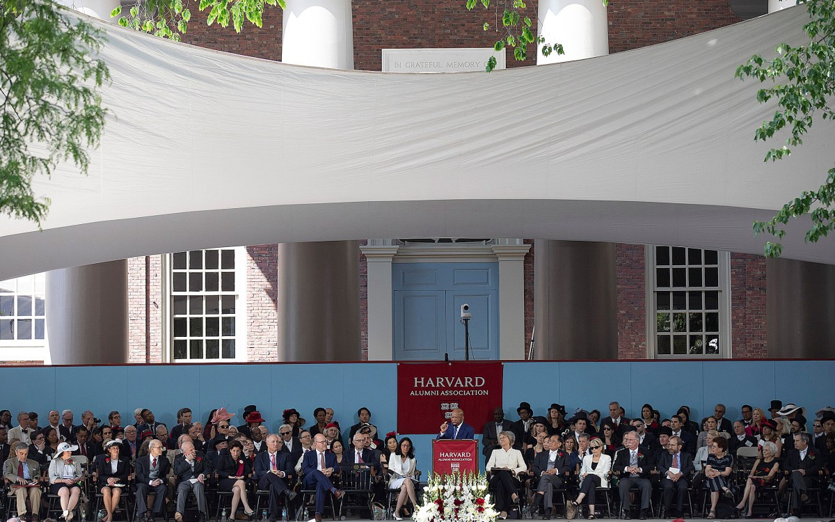 John Lewis speaks to Harvard graduates.