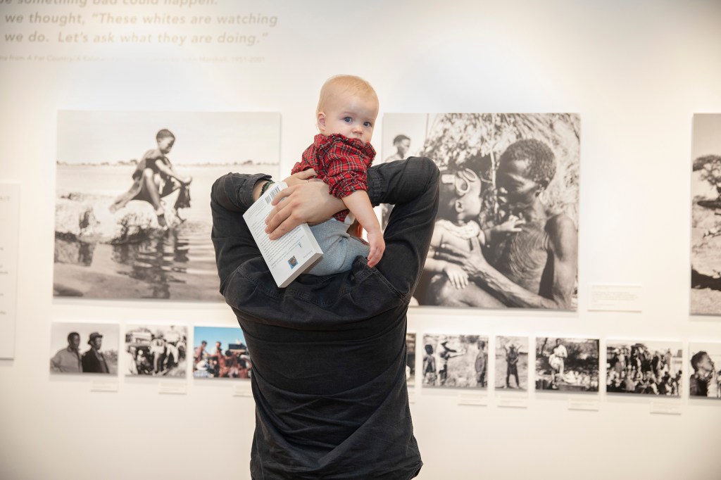 Ian Wallace with daughter Lola at the Peabody Museum.