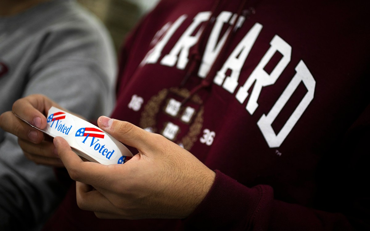 Harvard voter registration drive.