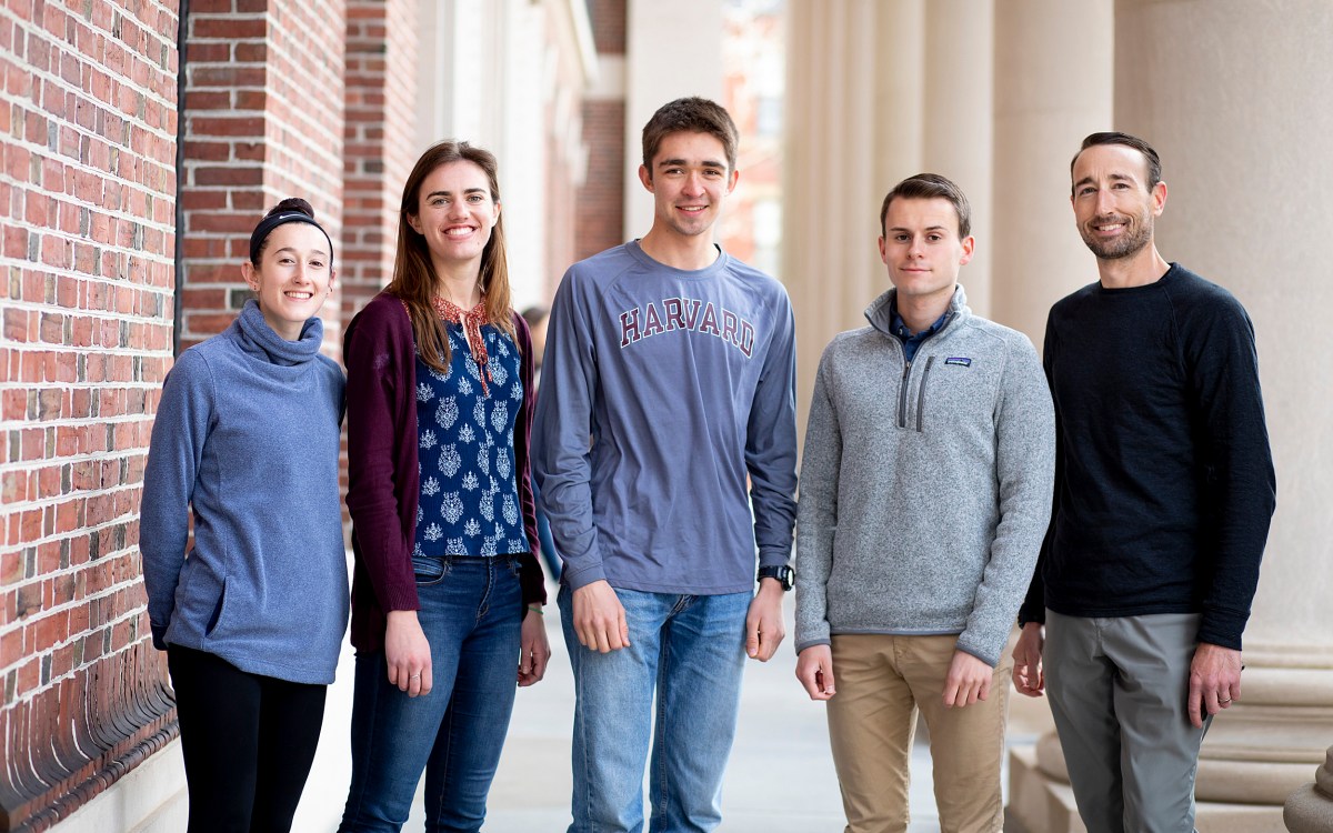 Jenn Greiner (from left), Alison Steinbach, Bjarni Atlason, and Bob Surette are part of the Harvard College Marathon Challenge.