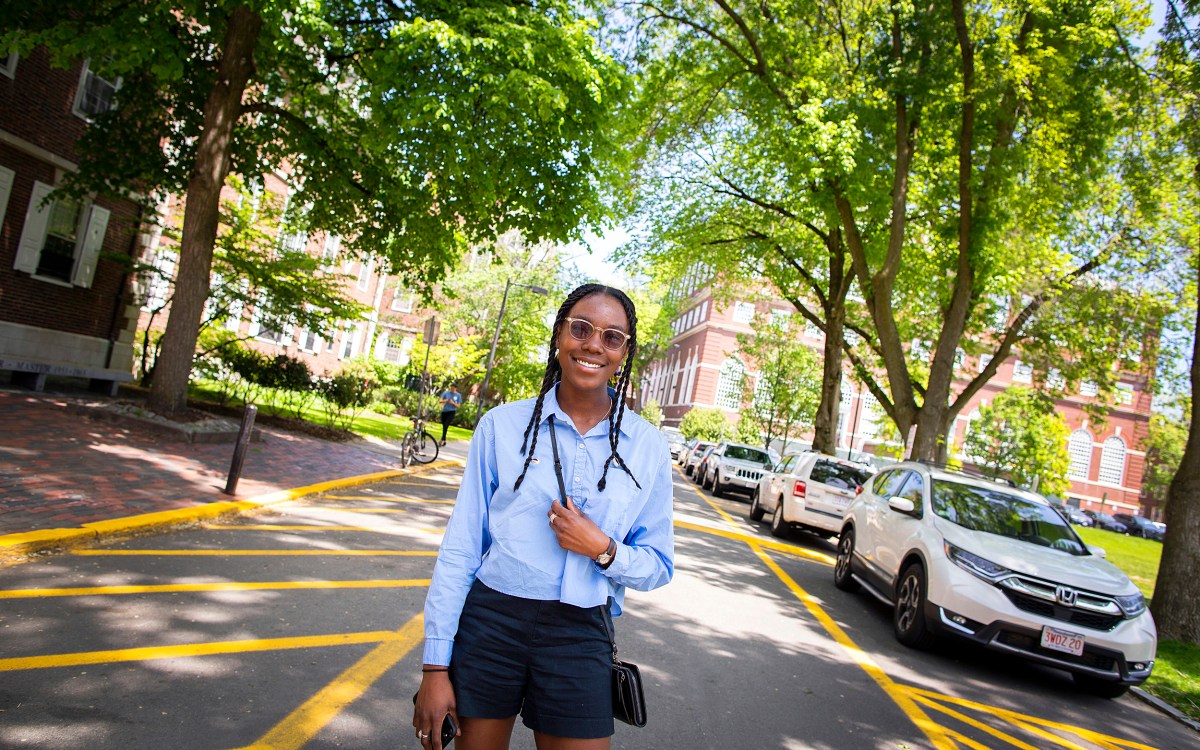 Janae Strickland outside Kirkland House